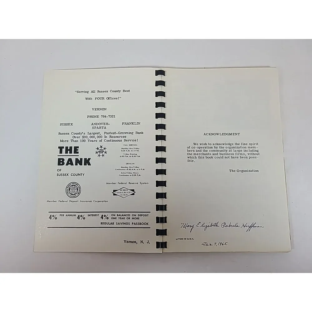 Vintage The Art Of Cooking & Baking From Vernon Valley Kitchens Ladies Auxiliary